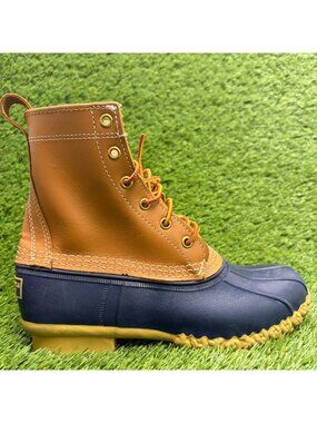L.L. Bean 8" Womens Size 8 Blue Brown Outdoor Waterproof Lace Up Duck Boots